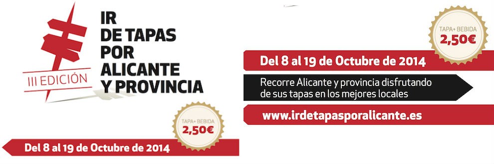 III Edición Ir de Tapas por Alicante y Provincia. Del 8 al 19 de Octubre
